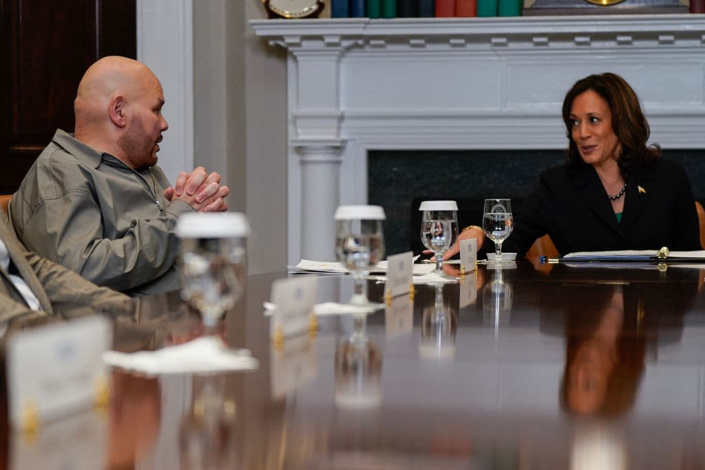 Musician Fat Joe speaks with Vice President Kamala Harris