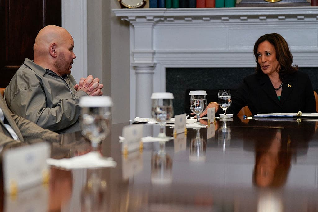 Musician Fat Joe speaks with Vice President Kamala Harris