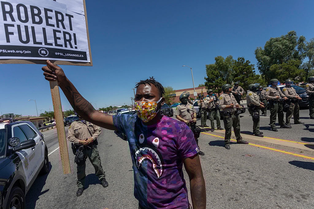 Black Lives Matter Protestors Rally In CA After Black Man Found Dead By Hanging