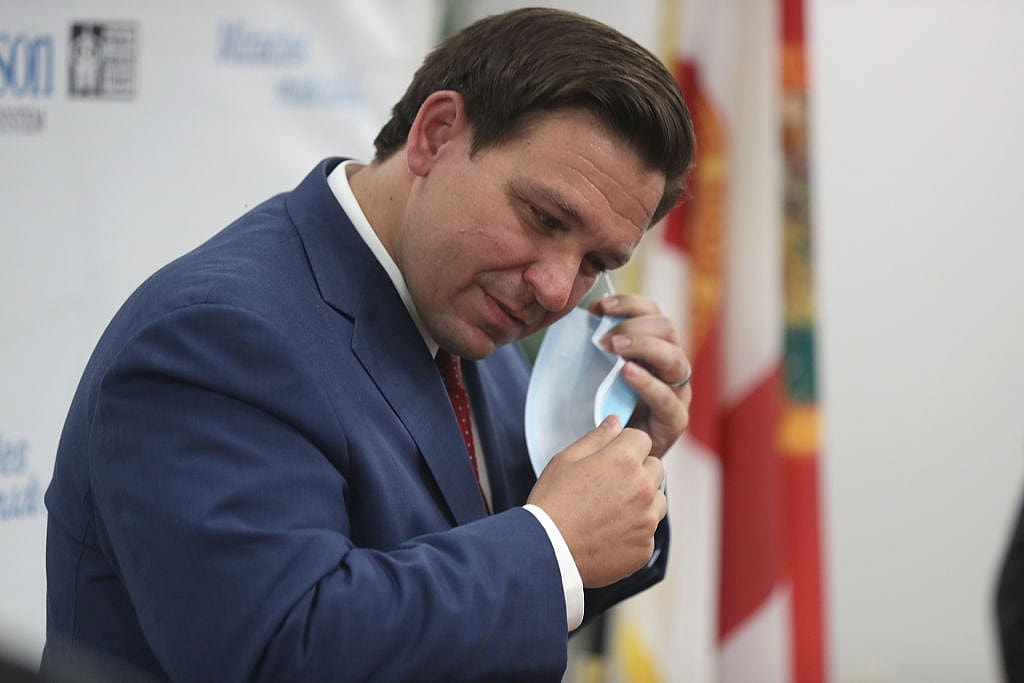 Florida Governor Ron DeSantis And Miami-Dade County Mayor Carlos Gimenez Hold Coronavirus Briefing