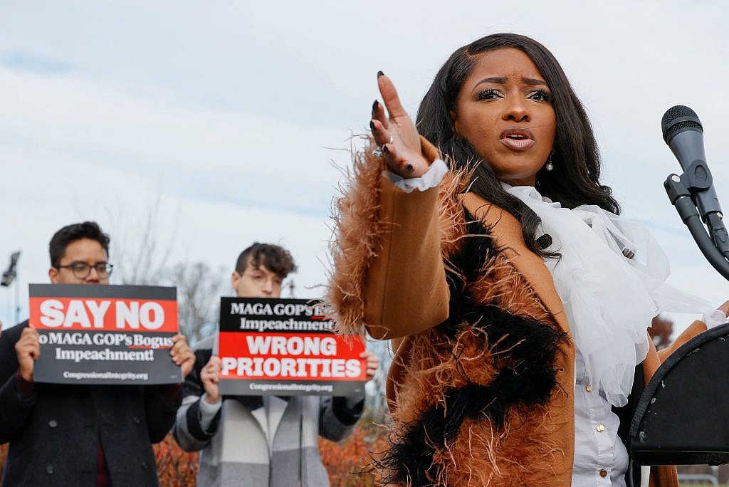 Congressional Integrity Project Accuses MAGA Republicans Of Prioritizing An Impeachment Of President Biden Over Other Issues At A Press Event At The United States Capitol