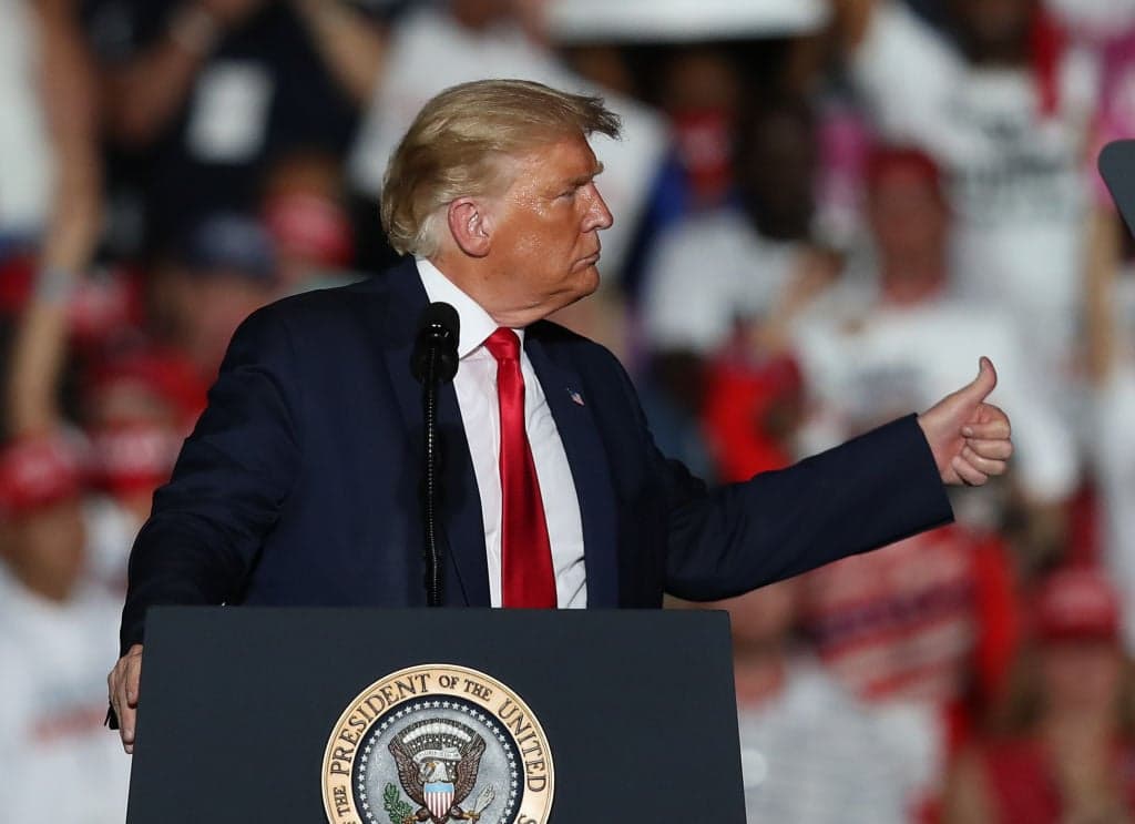 President Trump Holds First Campaign Rally Since Coronavirus Diagnosis