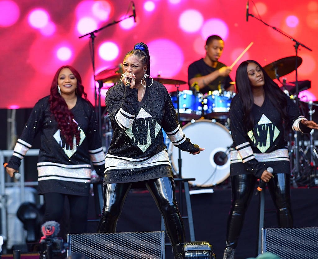 Leanne "Lelee" Lyons, Tamara "Taj" Johnson-George and Coko Clemons of SWV perform onstage