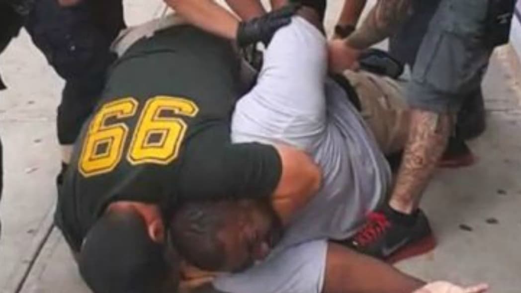 Eric Garner placed in a chokehold by NYPD officer Daniel Pantaleo (Video still/ Ramsey Orta/YouTube)