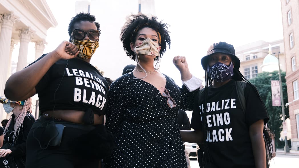 Organizers of the Black Women Matter march Ashley, Aurora and Sarah J