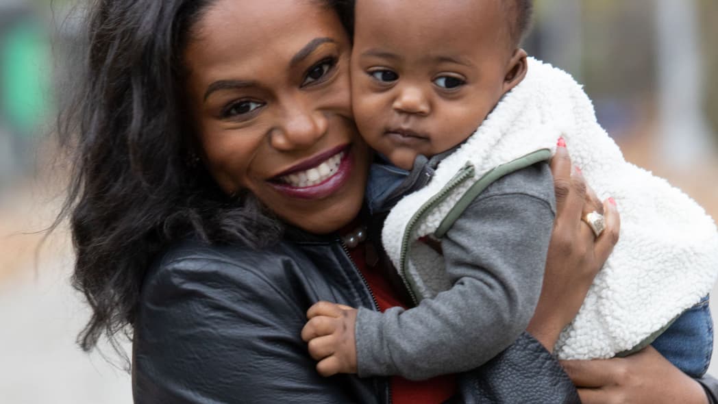 Linara Davidson Greenidge with her eldest son