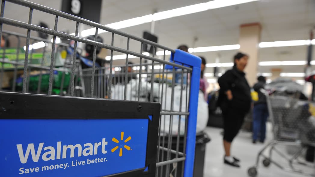A Walmart shopping cart
