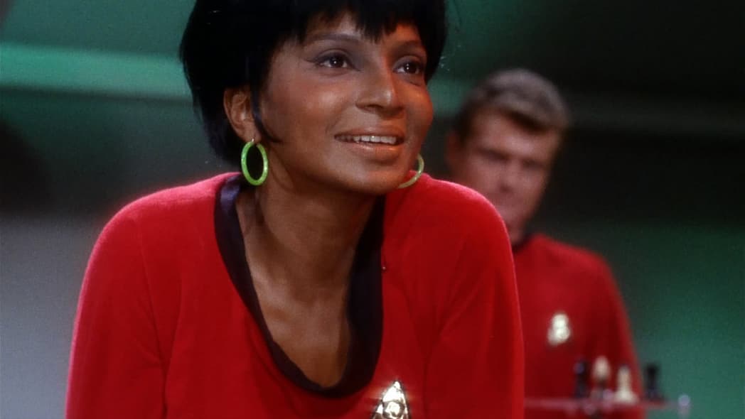 Nichelle Nichols as Lieutenant Uhura in "Star Trek"