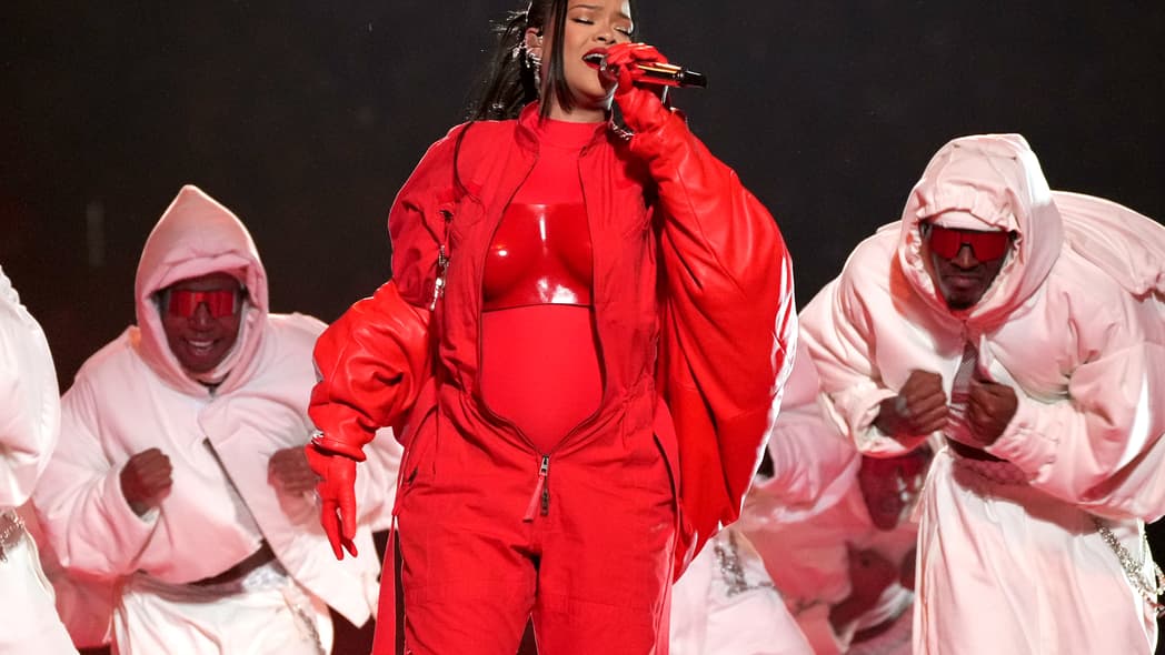 Rihanna performs at Super Bowl LVII