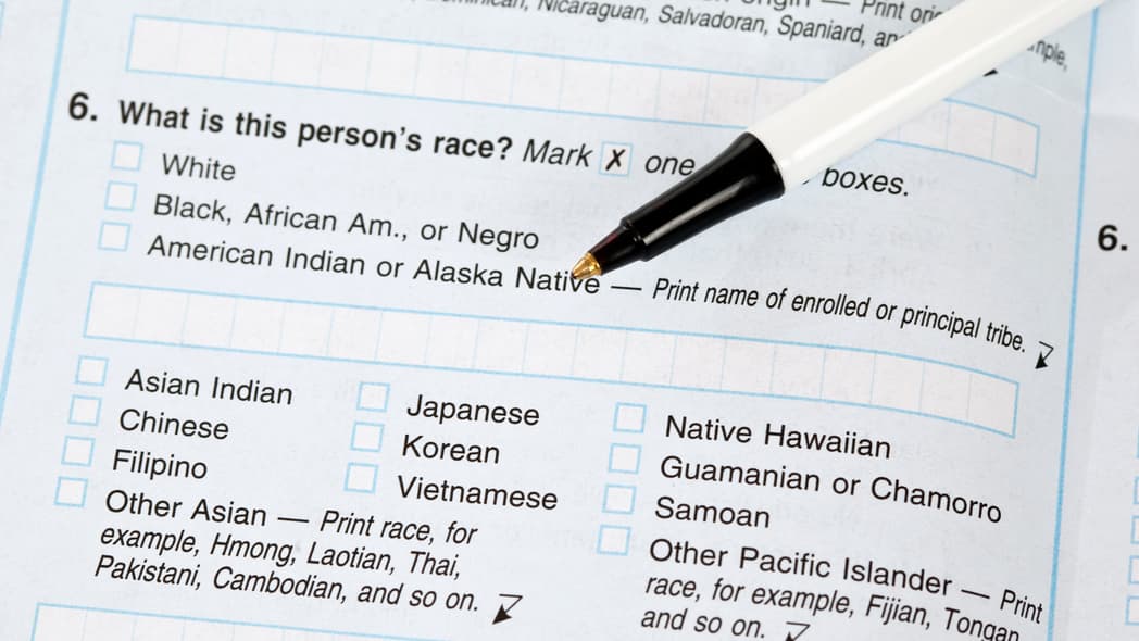 Part of a U.S. Census form
