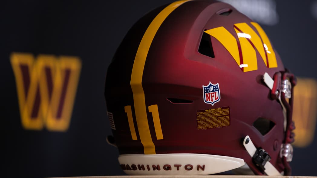 A Washington Commanders helmet