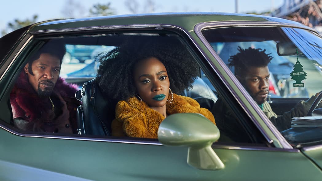 Actors Jamie Foxx, Teyonah Parris and John Boyega in "They Cloned Tyrone"