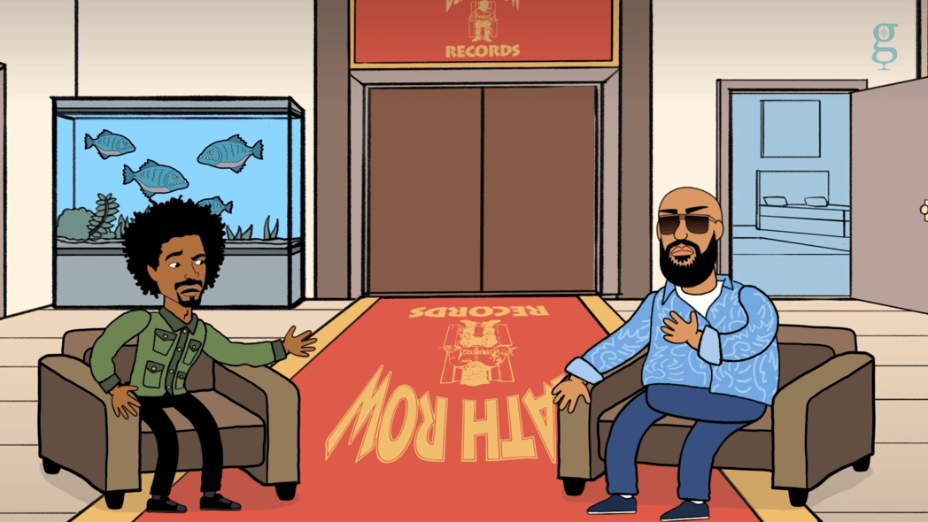 Cartoon of two men at Death Row Records