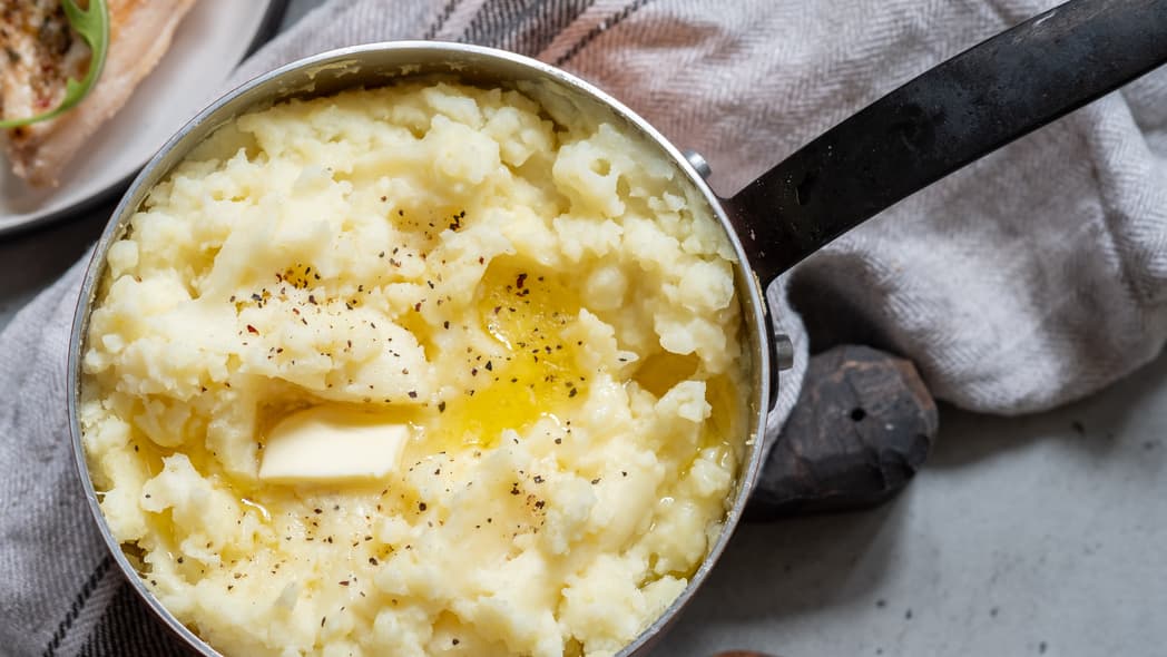 Homemade mashed potatoes always taste better, but store-bought versions are good in a pinch.