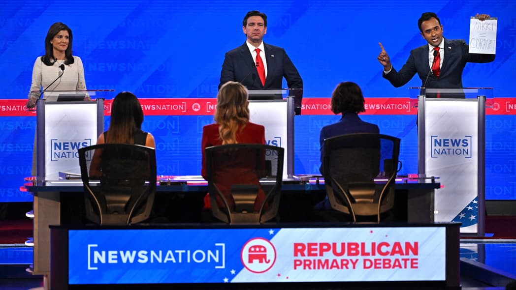 Former South Carolina Governor and U.N. ambassador Nikki Haley, Florida Governor Ron DeSantis and Vivek Ramaswamy