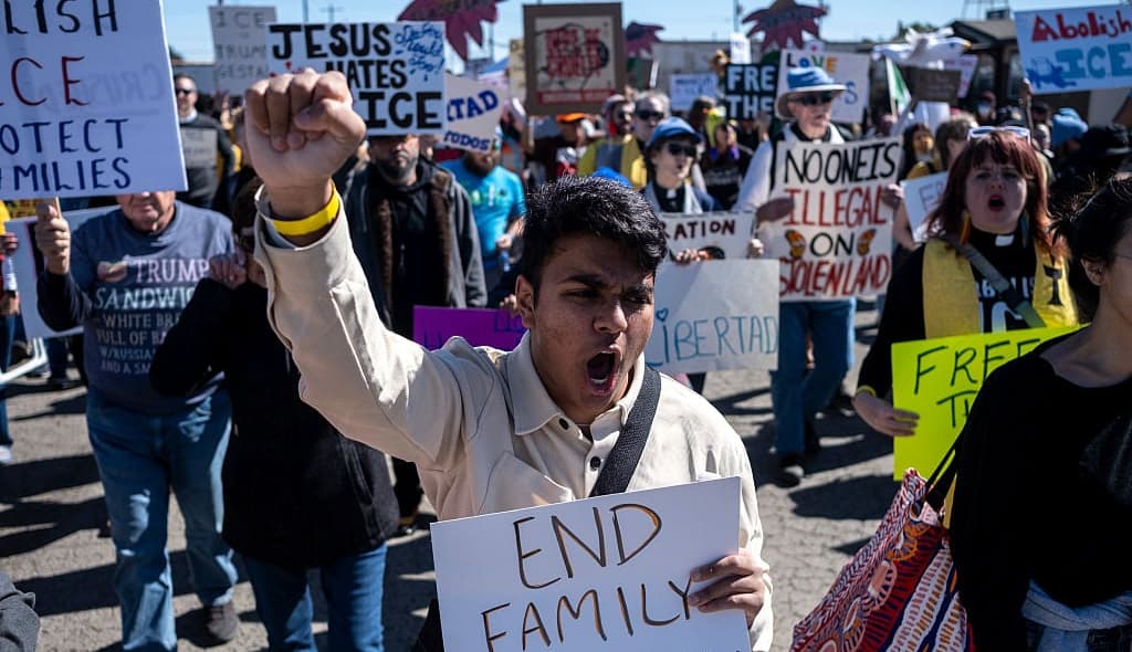 Protesters Denounce Detention Of 5-Year-Old Liam Ramos At Immigration Processing Facility In Texas