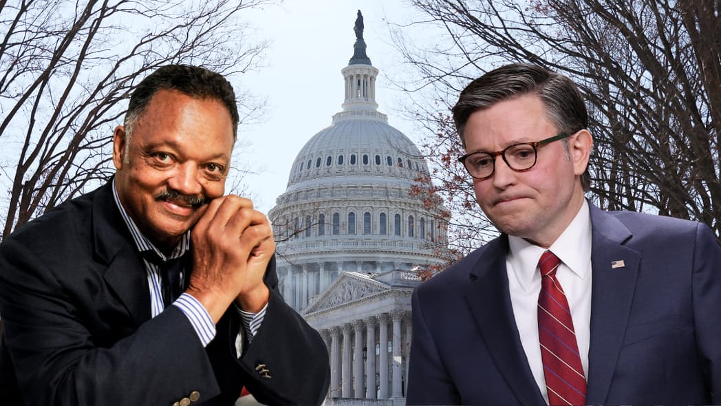 Jesse Jackson, Jesse Jackson Capitol, Rev Jesse Jackson Capitol, Jesse Jackson lie in state, Jesse Jackson in state capitol, Jesse Jackson Mike Johnson thegrio.com