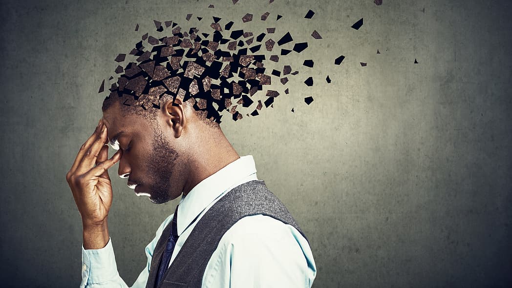 Black man stressed