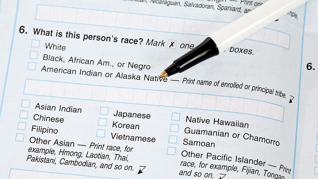 Part of a U.S. Census form