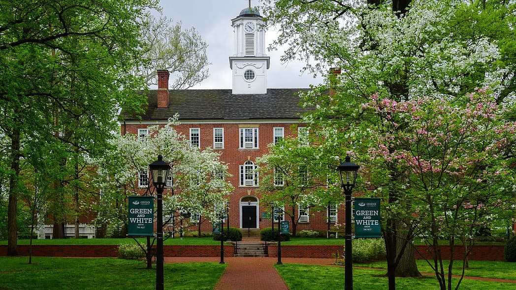 Ohio University in the spring