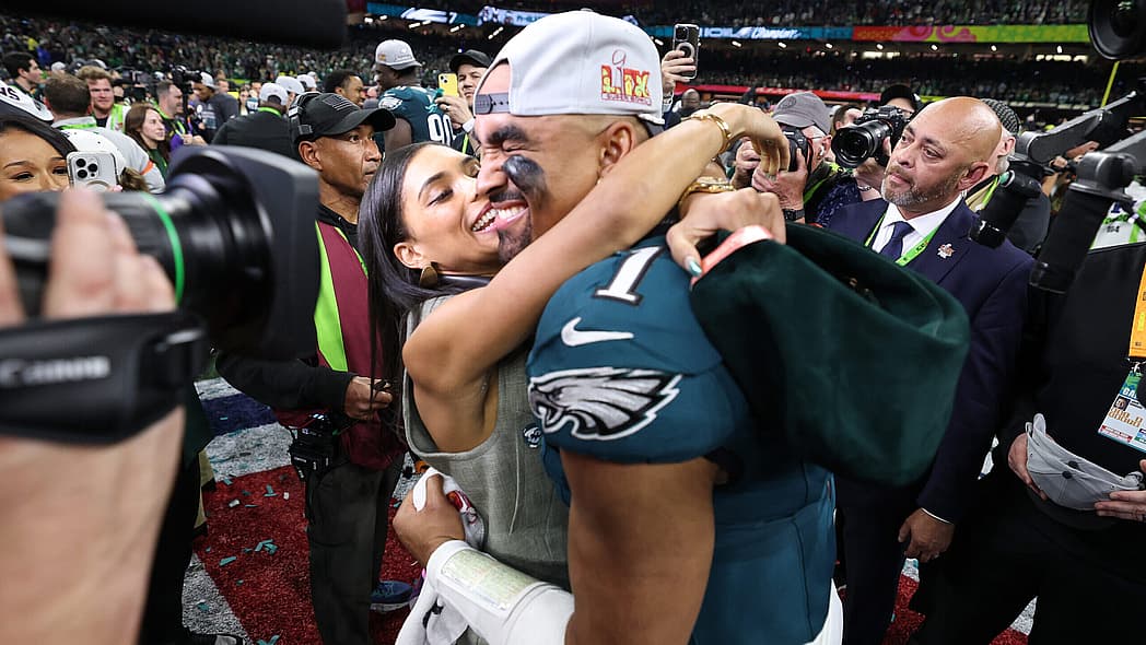 Jalen Hurts, Bryonna Burrows, Jalen Hurts girlfriend, Jalen Hurts fiancée, Jalen Hurts wife, Super Bowl LIX, Black celebrity couples, Black celebrity relationships, Celebrity engagements, theGrio.com