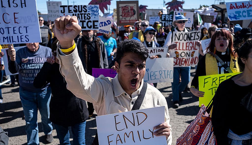 Protesters Denounce Detention Of 5-Year-Old Liam Ramos At Immigration Processing Facility In Texas