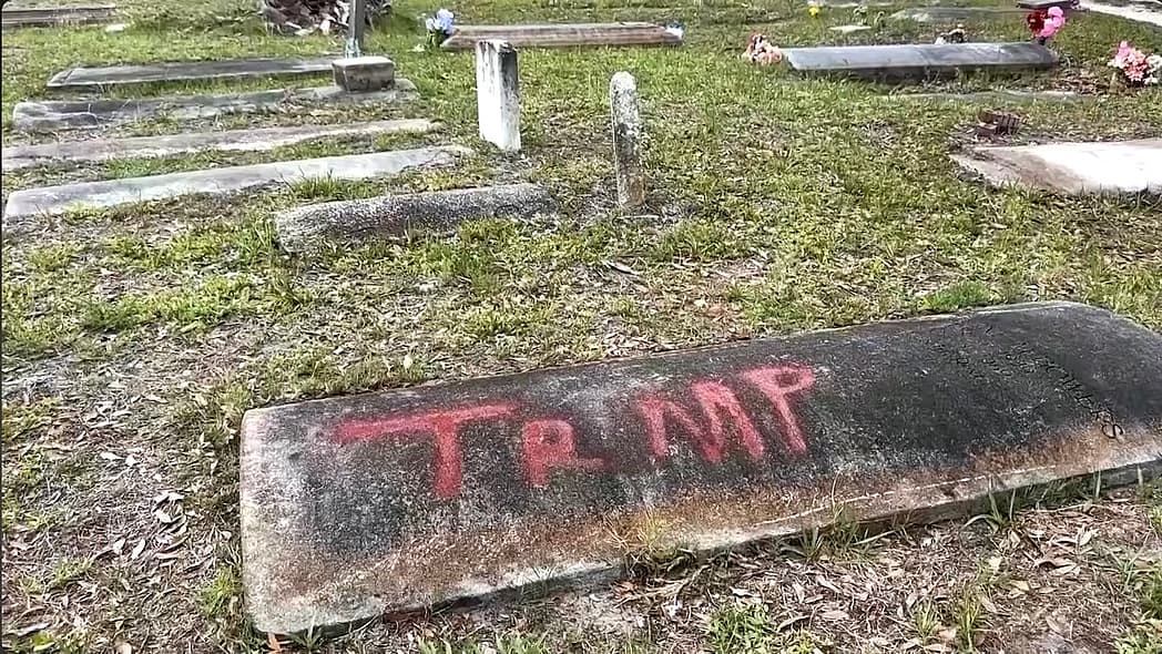 Trump Vandalism Florida Cemetery, Florida Cemetery Vandalized, Black Florida Cemetery, Old Memphis Cemetery Florida