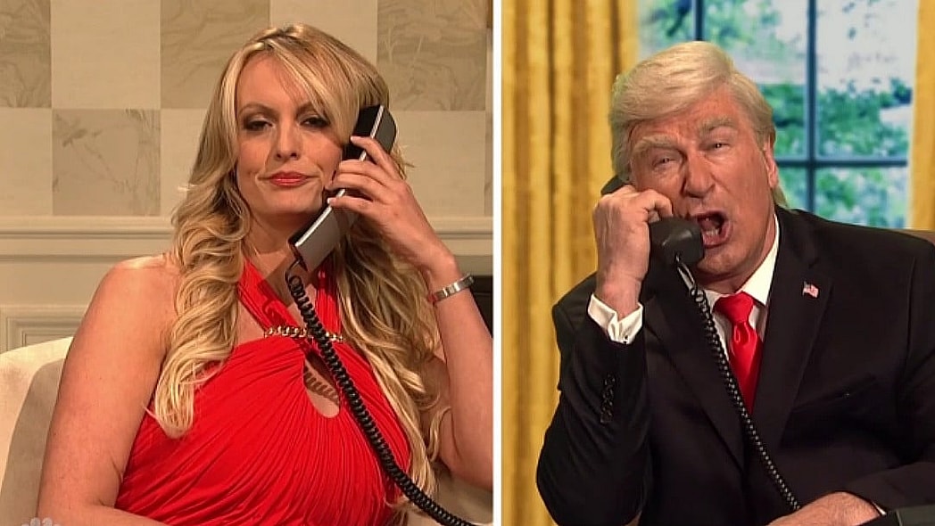 Stormy Daniels and Donald Trump on SNL thegrio.com
