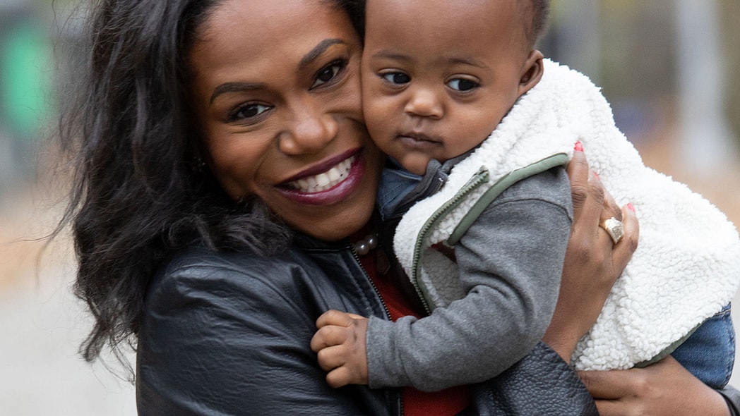 Linara Davidson Greenidge with her eldest son