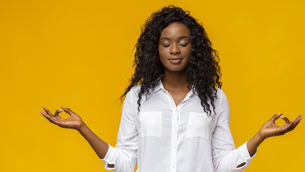 Black woman meditate