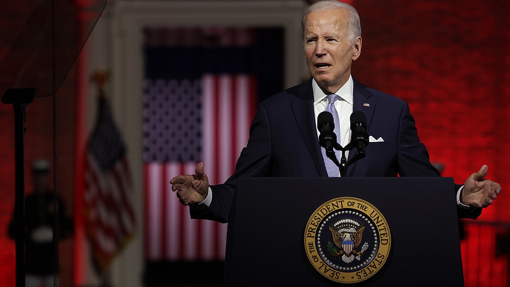 President Biden During Primetime Speech Outside Philadelphia's Independence National Historical Park