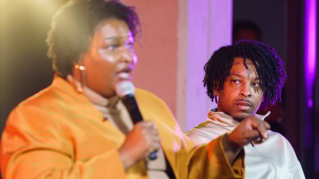 Stacey Abrams and 21 Savage