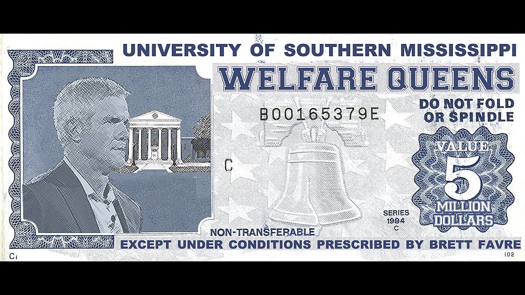 Food stamp with Brett Favre on it