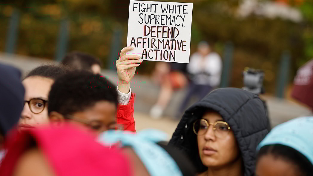 Proponents for affirmative action in higher education rally