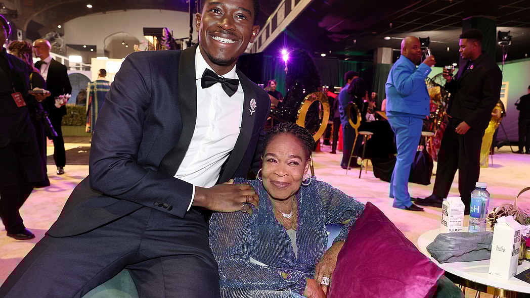 Actor Damson Idris and his mother Philippa
