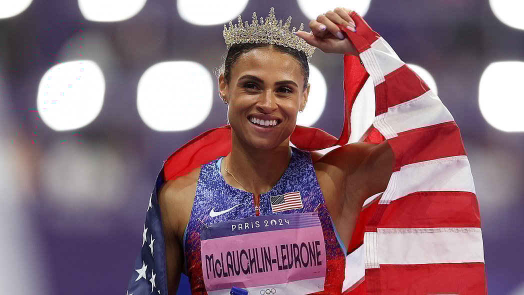 Sydney McLaughlin-Levrone, Sydney McLaughlin-Levrone Olympics, Sydney McLaughlin-Levrone tiara, Sydney McLaughlin-Levrone crown, Sydney McLaughlin-Levrone medals, 2024 Olympics, Paris Olympics, Olympic track-and-field, Women's 400-meter hurdles, 2024 Olympic gold medalists, theGrio.com