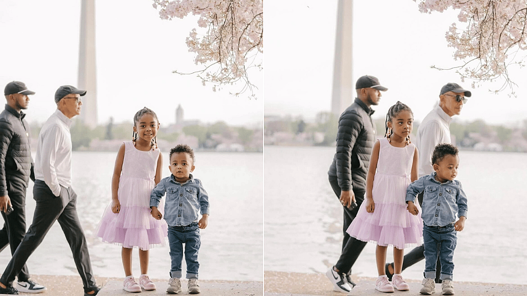 Barack Obama Cherry Blossoms, Barack Obama photobombs family, Barack Obama in family's photo, Portia Moore Barack Obama theGrio.com
