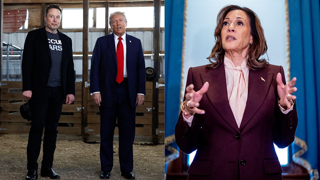 Elon Musk, Donald Trump, Kamala Harris, theGrio.com