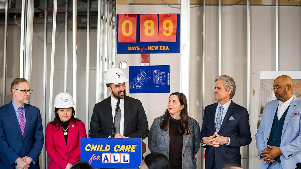 Mayor Zohran Mamdani and Department of Citywide Administrative Services Commissioner Yume Kitasei announce New York City’s first free, on-site child care pilot program for municipal workers at the David N. Dinkins Building in Manhattan on Monday, March 30, 2026. (Ed Reed / Mayoral Photography Office) theGrio.com