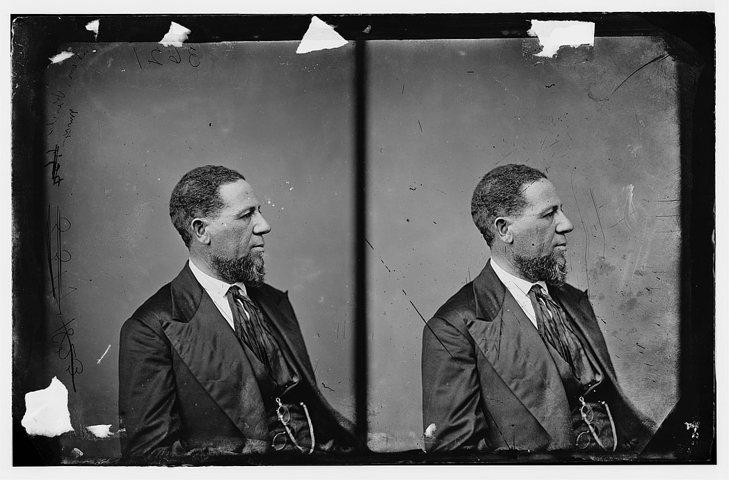 Hiram Revels is depicted around 1870, the year he was elected to the U.S. Senate.