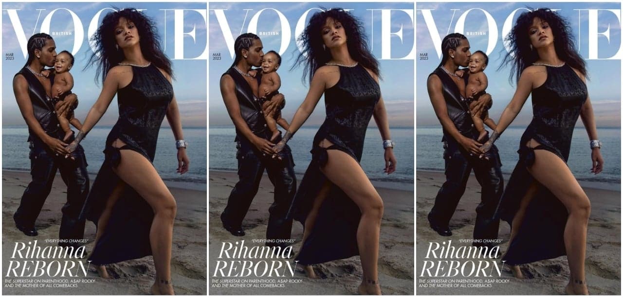 rihanna A$AP British Vogue, rihanna baby, rihanna A$AP Rocky, rihanna pregnancy, rihanna pregnant, rihanna pregnant super bowl, Rihanna A$AP family, British Vogue, theGrio.com