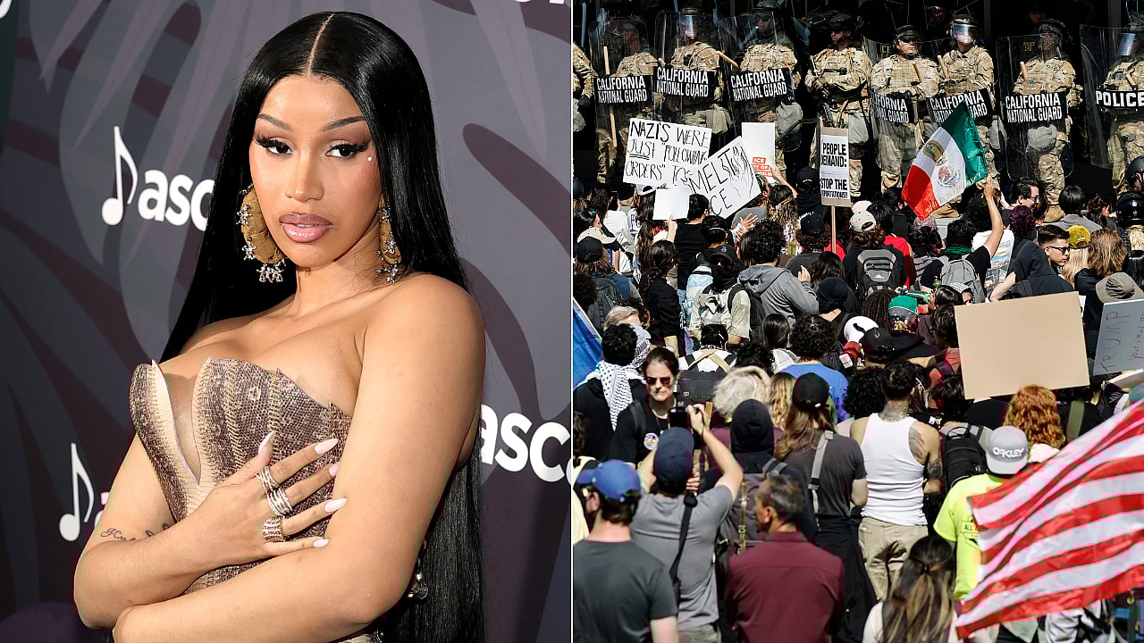 Cardi B Los Angeles protets, LA protests. LA immigration protests, Los Angeles immigration protests, Cardi B Trump, Trump LA protests, LA ICE raids, Cardi B Ice raids, National Guard LA protest theGrio.com