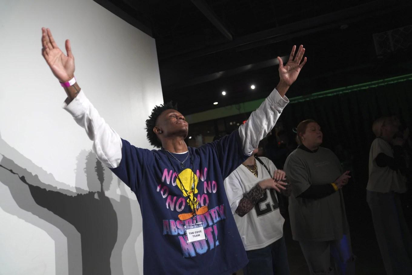 Jeremiah Manley and other attendees at The Cove Christian nightclub
