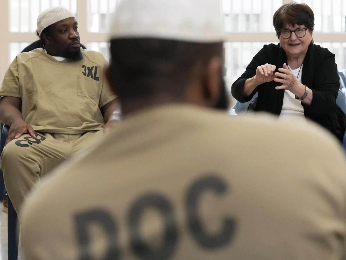Richard Obot, Department of Corrections detainee, and Sister Helen Prejean