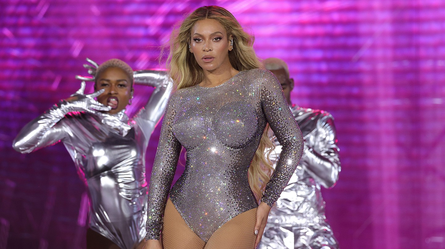 Singer Beyonce performing onstage