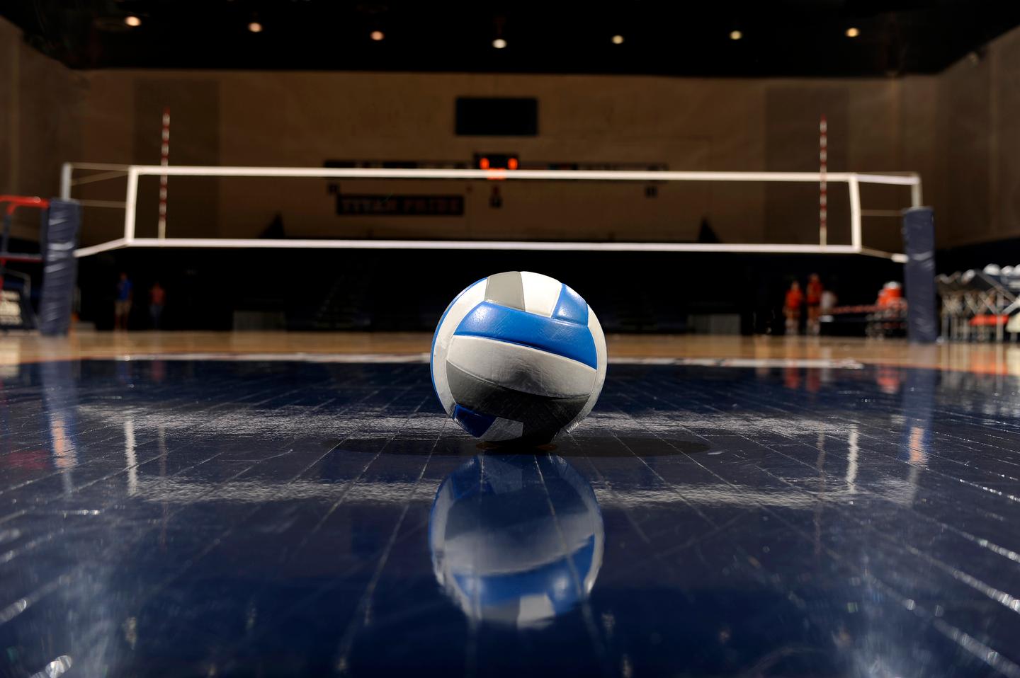 A basketball on the court