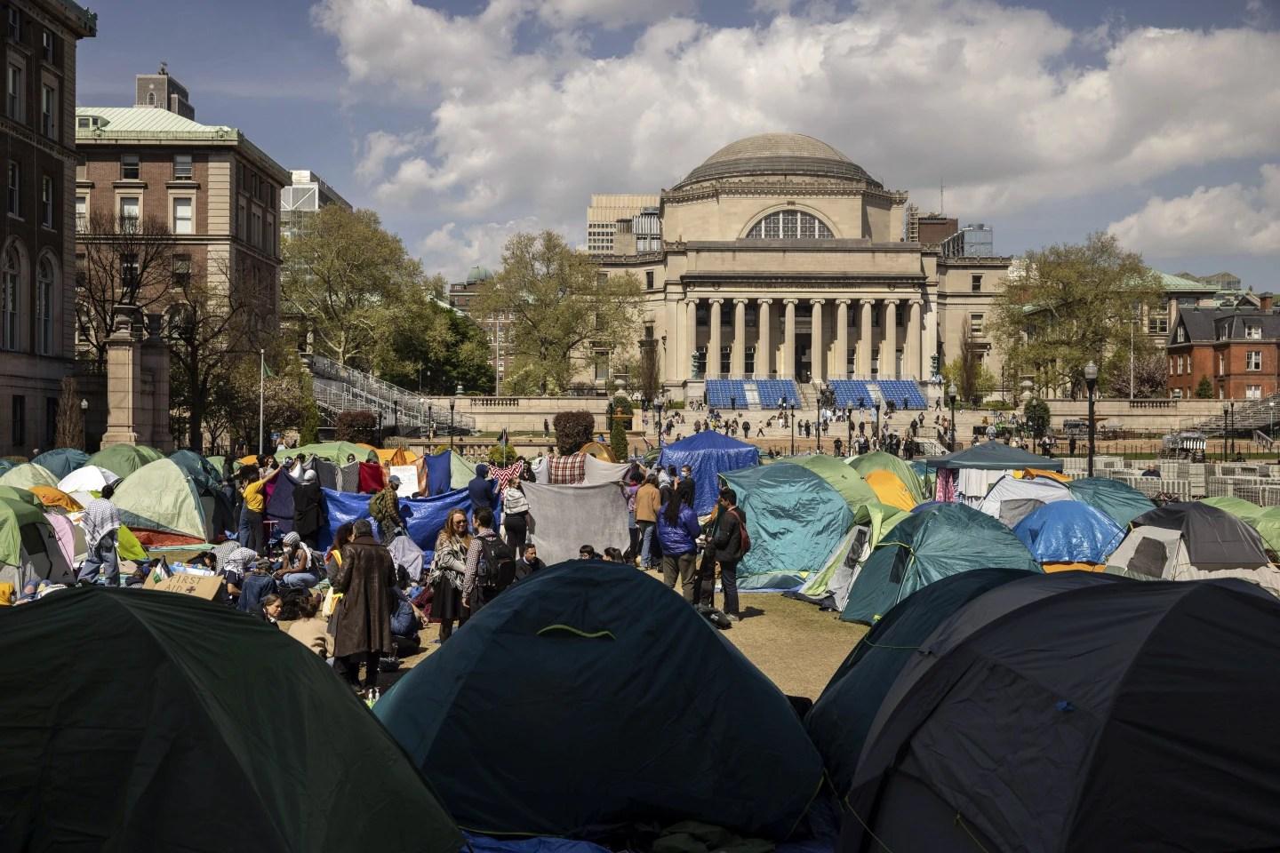 Pro-Palestinian demonstration encampment at the Columbia University
