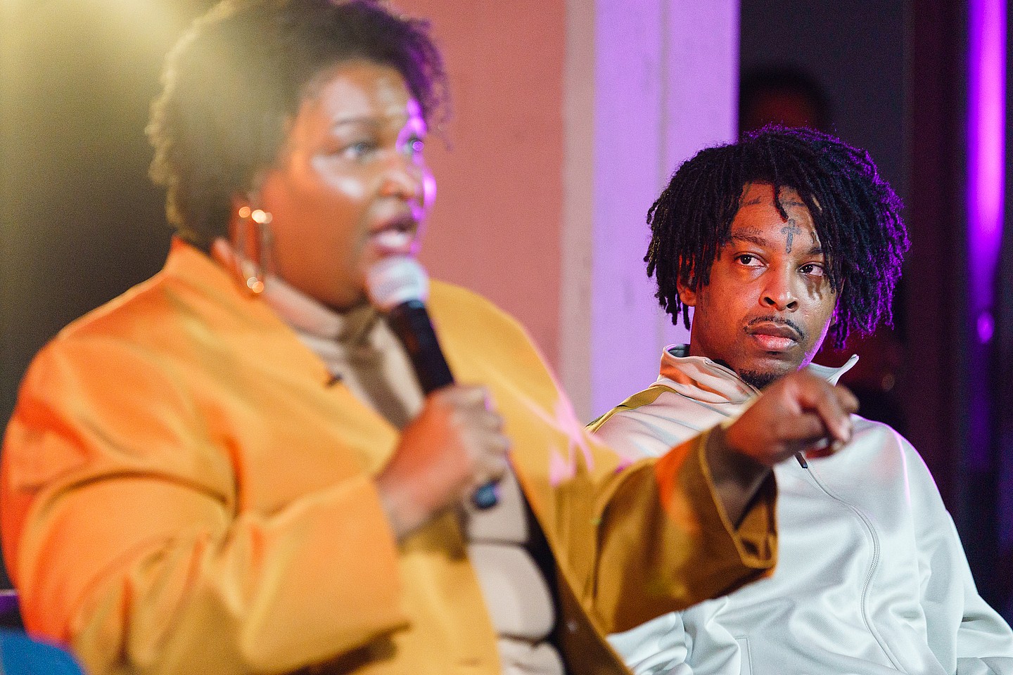 Stacey Abrams and 21 Savage