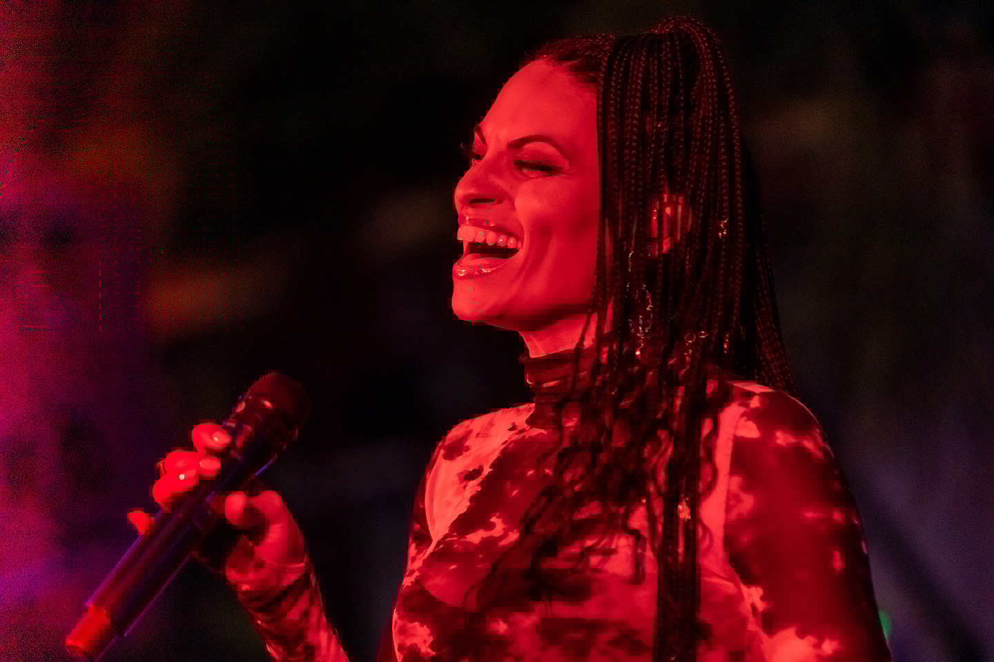 Singer Goapele performs onstage