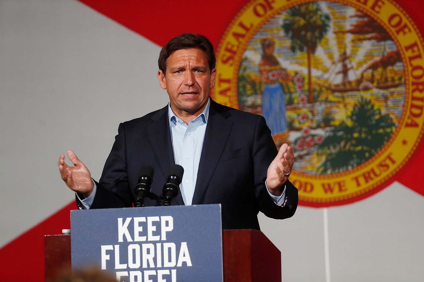 Florida governor Ron DeSantis -- social studies textbooks